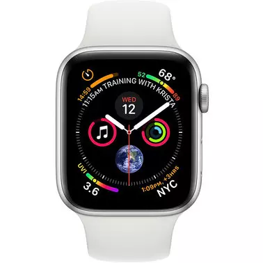 Apple Watch Series 4 44 mm (GPS) Silver Aluminum Case with White Sport Band (MU6A2) - 1