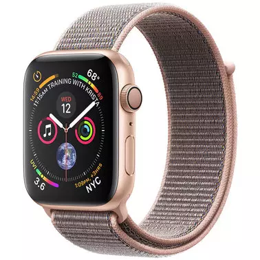 Apple Watch Series 4 44 mm (GPS) Gold Aluminum Case with Pink Sand Sport Loop (MU6G2)