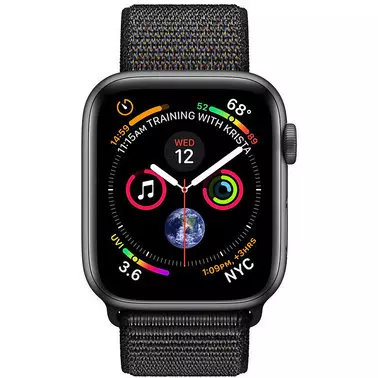 Apple Watch Series 4 44 mm (GPS) Space Gray Aluminum Case with Black Sport Loop (MU6E2) - 1