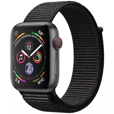 Apple Watch Series 4 40 mm (GPS + LTE) Space Gray Aluminum Case with Black Sport Loop (MTUH2)