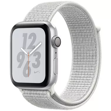 Apple Watch Series 4 Nike+ 44 mm (GPS) Silver Aluminum Case with Summit White Nike Sport Loop (MU7H2)