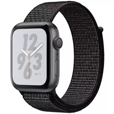 Apple Watch Series 4 Nike+ 44 mm (GPS) Space Gray Aluminum Case with Black Nike Sport Loop (MU7J2)
