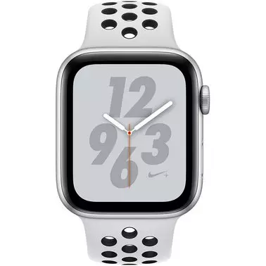 Apple Watch Series 4 Nike+ 44 mm (GPS + LTE) Silver Aluminum Case with Pure Platinum/Black Nike Sport Band (MTXC2/MTXK2) - 1