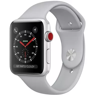 Apple Watch Series 3 42 mm (GPS + LTE) Silver Aluminum Case with Fog Sport Band (MQK12)