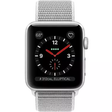 Apple Watch Series 3 42 mm (GPS + LTE) Silver Aluminum Case with Seashell Sport Loop (MQK52) - 1
