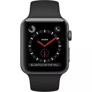 Apple Watch Series 3 42 mm (GPS + LTE) Space Black Stainless Steel Case with Black Sport Band (MQK92) - 1