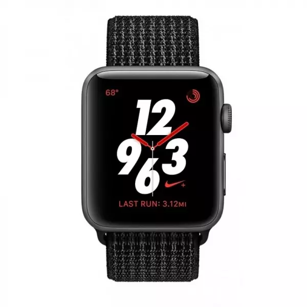 Apple Watch Series 3 Nike+ 38 mm (GPS + LTE) Space Gray Aluminum Case with Black/Pure Platinum Nike Sport Loop (MQL82) - 1