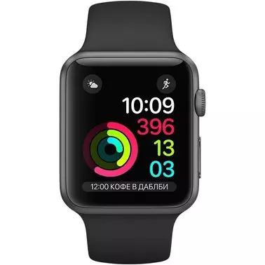 Apple Watch Series 1 42 mm Space Gray Aluminum Case with Black Sport Band (MP032) - 1