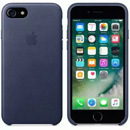 Чехол для Apple iPhone 7 Leather Case Midnight Blue (MMY32) - 2