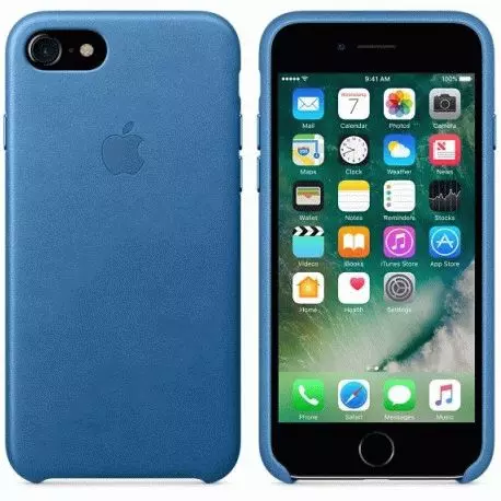 Чехол для Apple iPhone 8 / 7 Leather Case Sea Blue (MMY42) - 2
