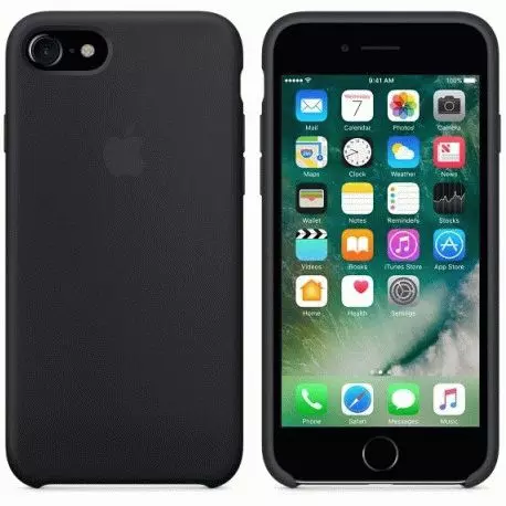 Чехол для Apple iPhone 7 Silicone Case Black (MMW82) - 2