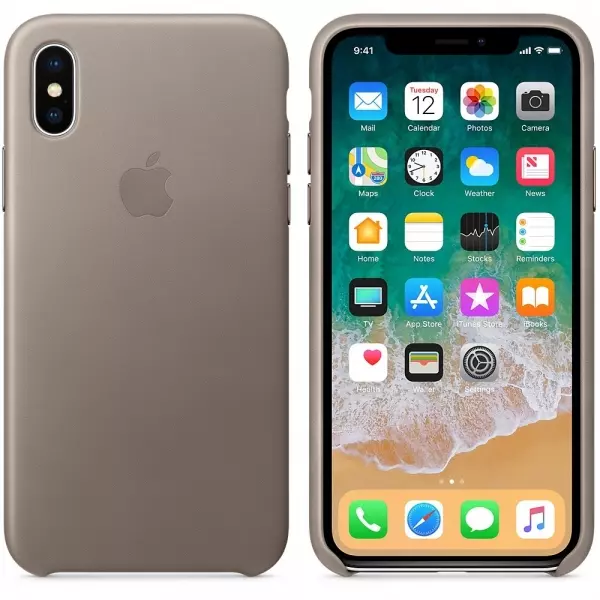 Чехол для Apple iPhone X Leather Case Taupe (MQT92) - 2