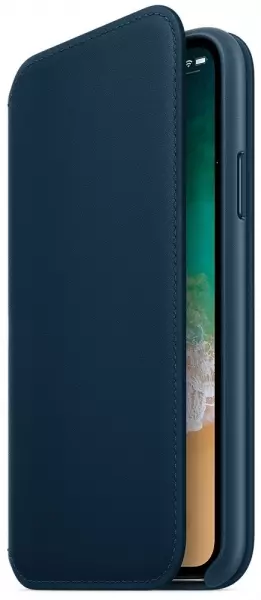 Чехол для Apple iPhone X Leather Folio Case Cosmos Blue (MQRW2) - 1