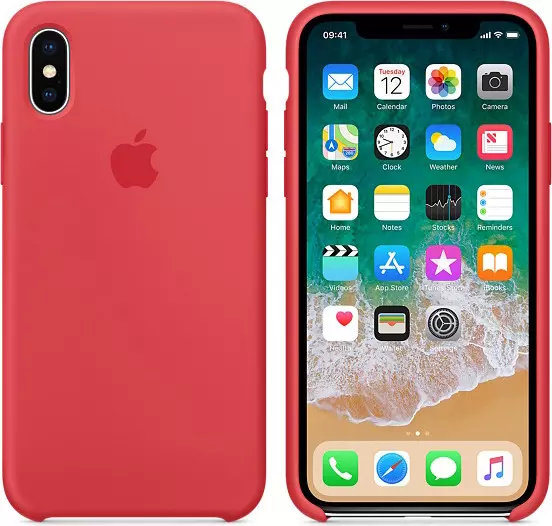 Чехол для Apple iPhone X Silicone Case Red Raspberry (MRG12) - 2