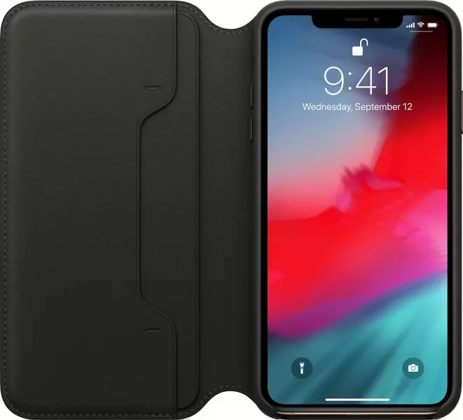Чехол для Apple iPhone XS Max Leather Folio Case Black (MRX22) - 2