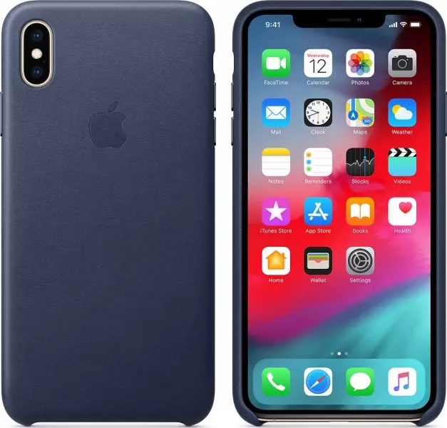 Чехол для Apple iPhone XS Max Leather Case Midnight Blue (MRWU2) - 2