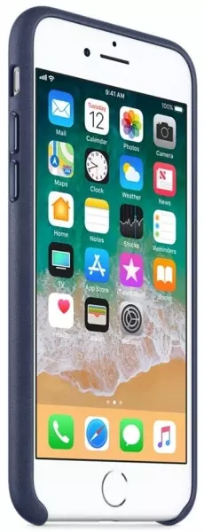 Чехол для Apple iPhone 8 Leather Case Midnight Blue (MQH82) - 1