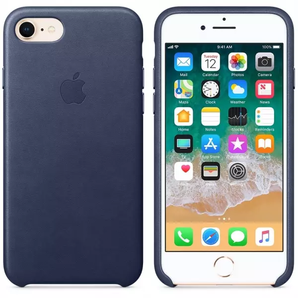 Чехол для Apple iPhone 8 Leather Case Midnight Blue (MQH82) - 2