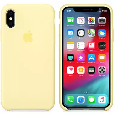 Чехол для Apple iPhone XS Silicone Case - Mellow Yellow (MUJV2) - 3