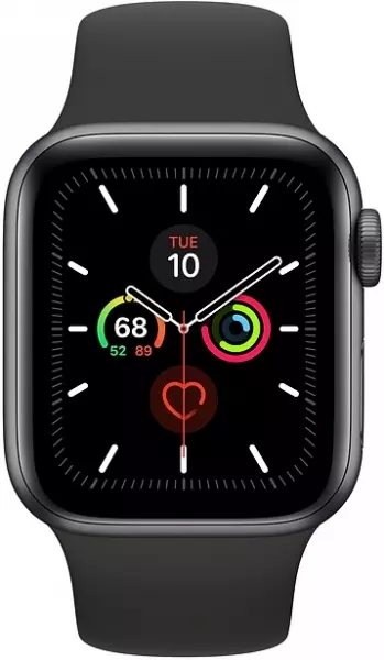 Apple Watch Series 5 40 mm (GPS) Space Gray Aluminum Case with Black Sport Band (MWV82) - 1