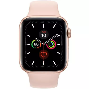 Apple Watch Series 5 44 mm (GPS) Gold Aluminum Case with Pink Sand Sport Band (MWVE2) - 1