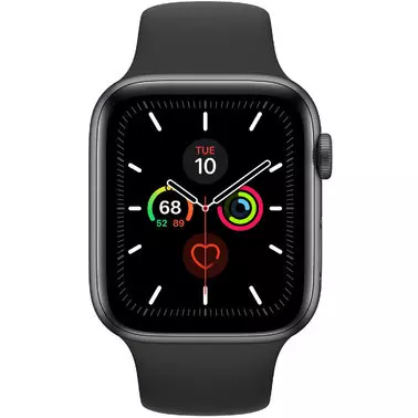 Apple Watch Series 5 44 mm (GPS + LTE) Space Gray Aluminum Case with Black Sport Band (MWW12) - 1