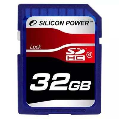 Карта памяти Silicon Power 32Gb SDHC class 4 (SP032GBSDH004V10)