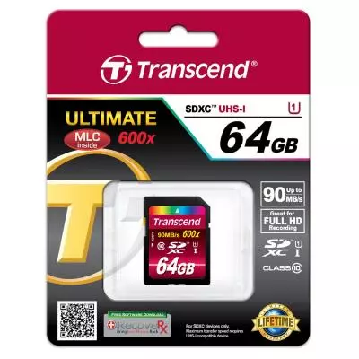 Карта памяти Transcend 64Gb SDXC UHS-I Ultimate (TS64GSDXC10U1) - 1 Карта памяти Transcend 64Gb SDXC UHS-I Ultimate (TS64GSDXC10U1) - 1