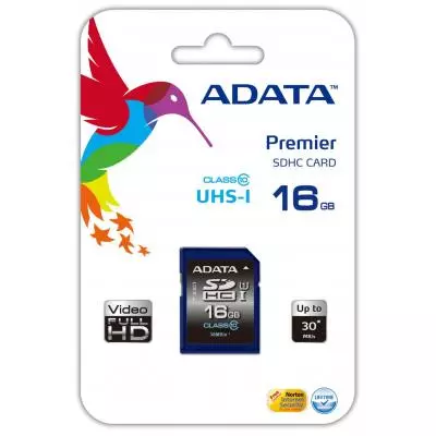 Карта памяти ADATA 16GB SDHC class 10 UHS-1 (ASDH16GUICL10-R) - 1 Карта памяти ADATA 16GB SDHC class 10 UHS-1 (ASDH16GUICL10-R) - 1