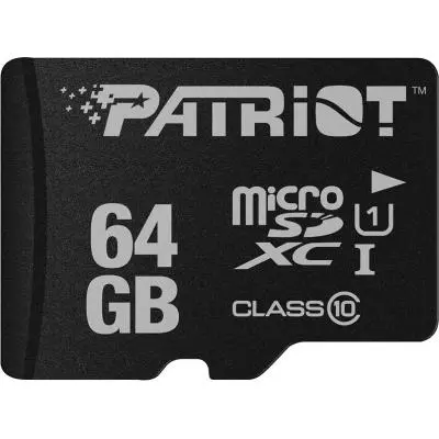 Карта памяти Patriot 64GB microSD class10 UHS-1 (PSF64GMCSDXC10) - 1 Карта памяти Patriot 64GB microSD class10 UHS-1 (PSF64GMCSDXC10) - 1