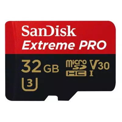 Карта памяти SanDisk 32GB microSD class 10 V30 A1 UHS-I U3 4K Extreme Pro (SDSQXCG-032G-GN6MA) - 1 Карта памяти SanDisk 32GB microSD class 10 V30 A1 UHS-I U3 4K Extreme Pro (SDSQXCG-032G-GN6MA) - 1