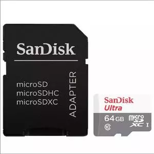 Карта памяти SanDisk 64GB microSD Class 10 UHS-I Ultra (SDSQUNS-064G-GN3MA)