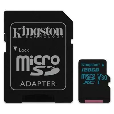 Карта памяти Kingston 128GB microSDXC class 10 UHS-I U3 Canvas Go (SDCG2/128GB) - 1