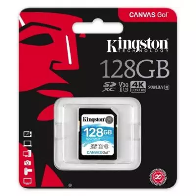 Карта памяти Kingston 128GB SDXC class 10 UHS-I U3 (SDG/128GB) - 2 Карта памяти Kingston 128GB SDXC class 10 UHS-I U3 (SDG/128GB) - 2