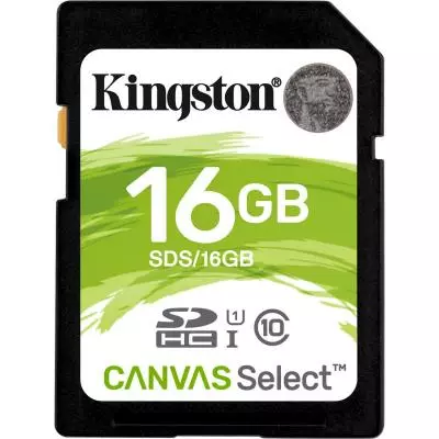 Карта памяти Kingston 16GB SDHC class 10 UHS-I Canvas Select (SDS/16GB)