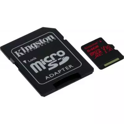 Карта памяти Kingston 64GB microSDXC class 10 UHS-I U3 (SDCR/64GB) - 1