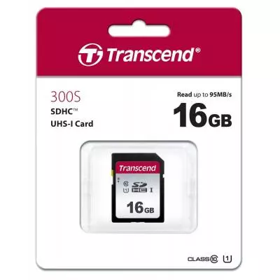 Карта памяти Transcend 16GB SDHC class 10 UHS-I U1 (TS16GSDC300S) - 1