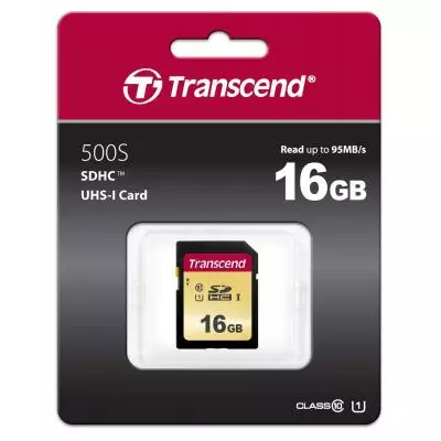 Карта памяти Transcend 16GB SDHC class 10 UHS-I U1 (TS16GSDC500S) - 1 Карта памяти Transcend 16GB SDHC class 10 UHS-I U1 (TS16GSDC500S) - 1