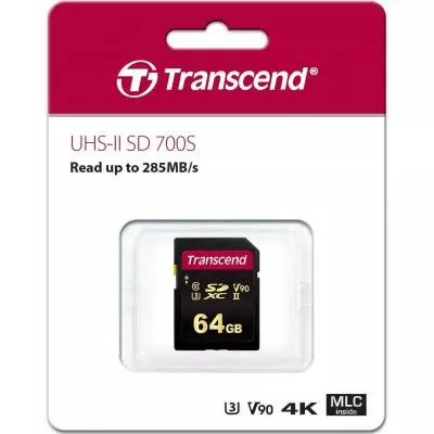 Карта памяти Transcend 64GB SDXC class 10 UHS-II U3 V90 MLC (TS64GSDC700S) - 1 Карта памяти Transcend 64GB SDXC class 10 UHS-II U3 V90 MLC (TS64GSDC700S) - 1