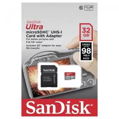 Карта памяти SanDisk 32GB microSDHC class 10 UHS-I A1 Ultra (SDSQUAR-032G-GN6IA) - 2 Карта памяти SanDisk 32GB microSDHC class 10 UHS-I A1 Ultra (SDSQUAR-032G-GN6IA) - 2