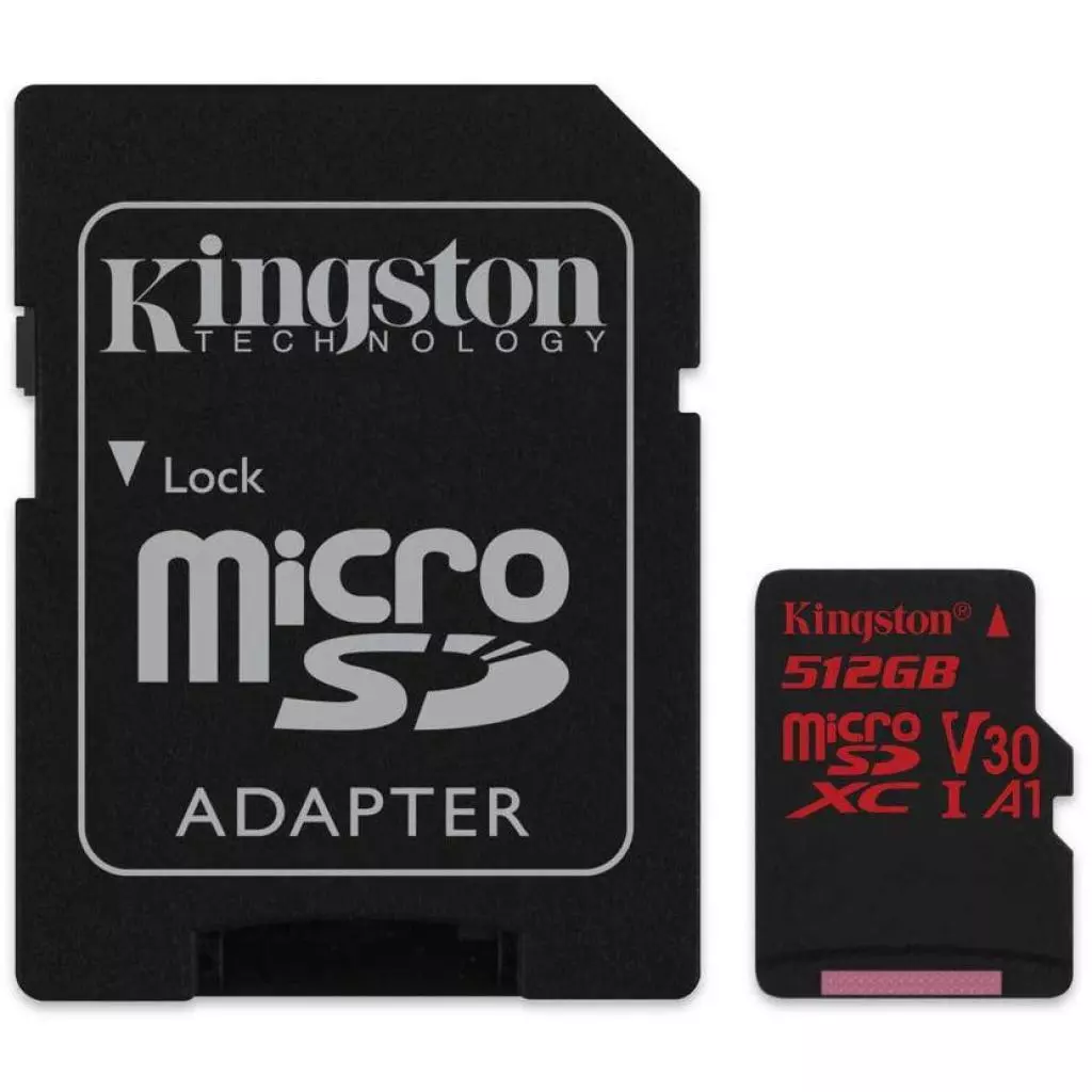Карта памяти Kingston 512GB microSDXC class 10 UHS-I U3 Canvas React (SDCR/512GB)
