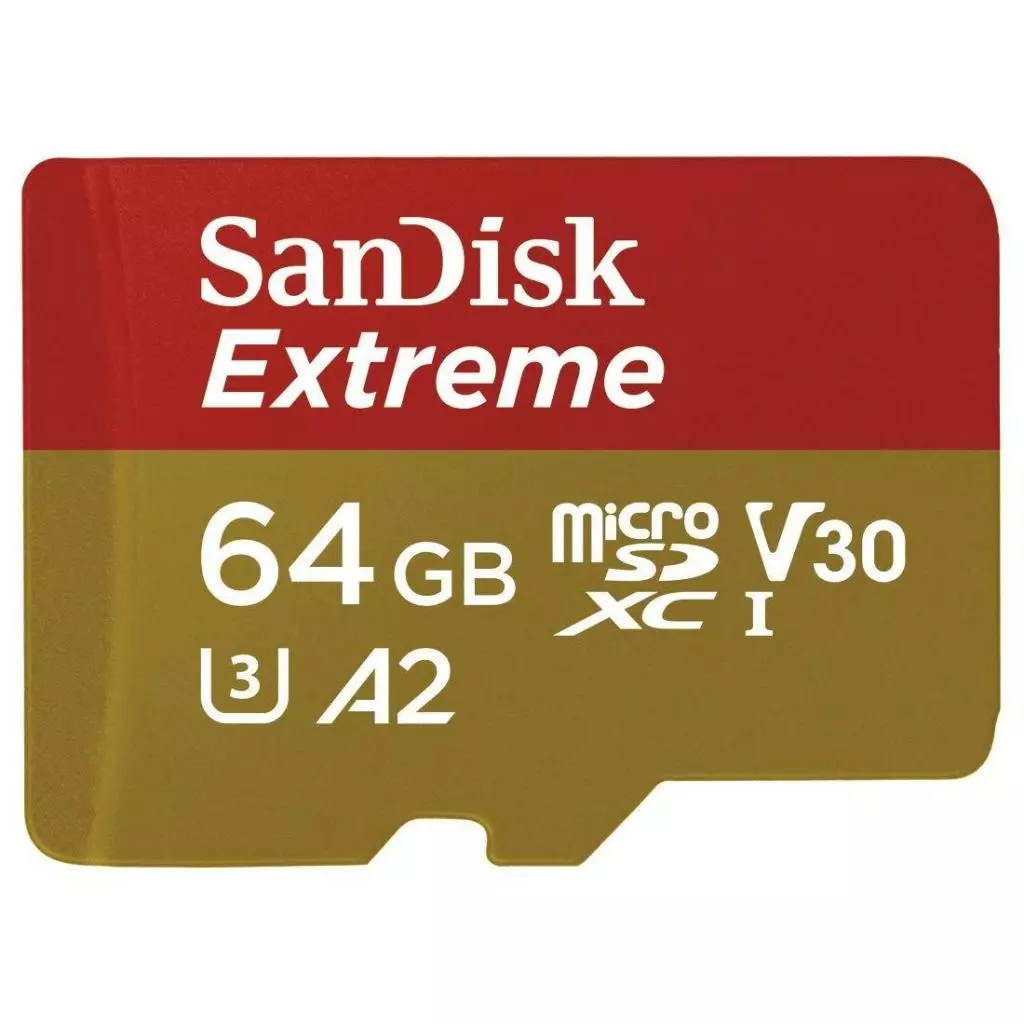 Карта памяти SanDisk 64GB microSD class 10 UHS-I U3 A2 EXTREME (SDSQXA2-064G-GN6AA) - 1 Карта памяти SanDisk 64GB microSD class 10 UHS-I U3 A2 EXTREME (SDSQXA2-064G-GN6AA) - 1