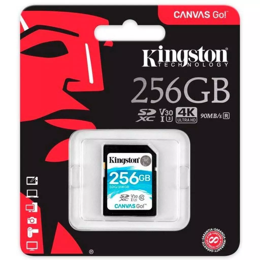 Карта памяти Kingston 256GB SDXC class 10 UHS-I U3 (SDG/256GB) - 3 Карта памяти Kingston 256GB SDXC class 10 UHS-I U3 (SDG/256GB) - 3