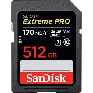 Карта памяти SanDisk 512GB SDXC class 10 UHS-I U3 Extreme Pro (SDSDXXY-512G-GN4IN)