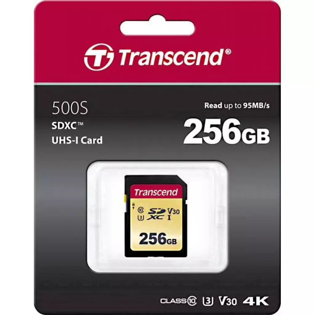 Карта памяти Transcend 256GB SDXC class 10 UHS-I (TS256GSDC500S) - 1 Карта памяти Transcend 256GB SDXC class 10 UHS-I (TS256GSDC500S) - 1
