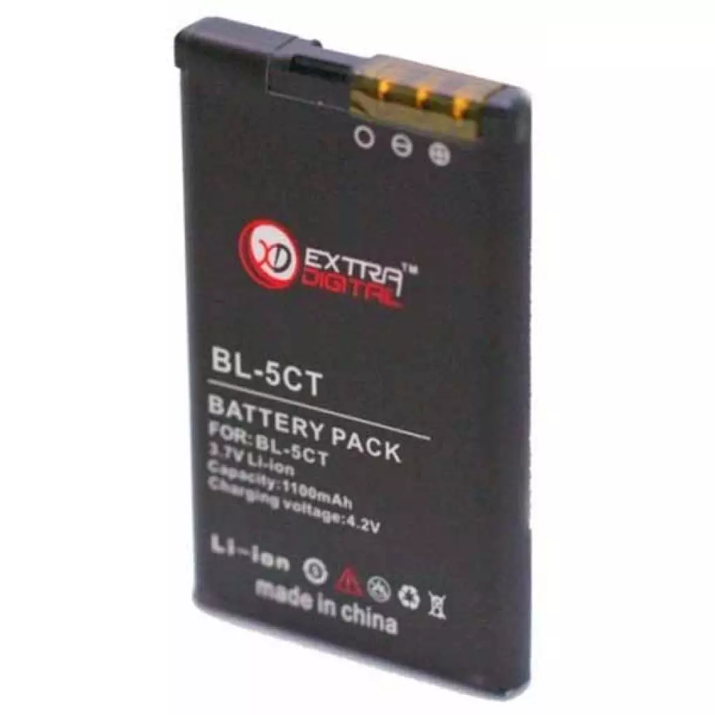 Аккумуляторная батарея для телефона Extradigital Nokia BL-5CT (1100 mAh) (BMN6275) - 1 Аккумуляторная батарея для телефона Extradigital Nokia BL-5CT (1100 mAh) (BMN6275) - 1