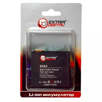Аккумуляторная батарея для телефона Extradigital Motorola BS6X (1650 mAh) (DV00DV6134) - 2 Аккумуляторная батарея для телефона Extradigital Motorola BS6X (1650 mAh) (DV00DV6134) - 2