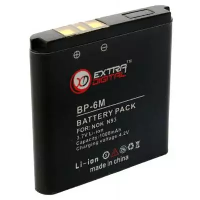 Аккумуляторная батарея для телефона Extradigital Nokia BP-6M (1000 mAh) (DV00DV1187) - 1 Аккумуляторная батарея для телефона Extradigital Nokia BP-6M (1000 mAh) (DV00DV1187) - 1