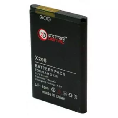 Аккумуляторная батарея для телефона Extradigital Samsung SGH-X208 (750 mAh) (BMS6338) - 1 Аккумуляторная батарея для телефона Extradigital Samsung SGH-X208 (750 mAh) (BMS6338) - 1