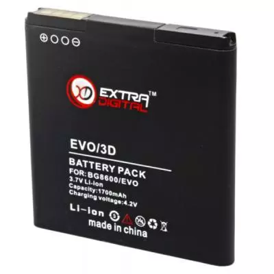 Аккумуляторная батарея для телефона Extradigital HTC EVO 3D (1600 mAh) (BMH6205) - 1 Аккумуляторная батарея для телефона Extradigital HTC EVO 3D (1600 mAh) (BMH6205) - 1